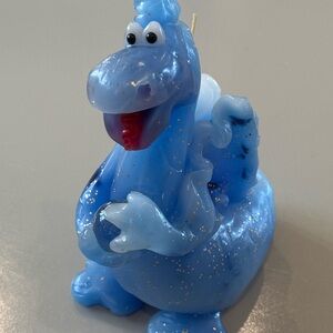 Vintage Northern Lights Mythical Blue Dragon W/Crystal Ball Molded Large Candle
